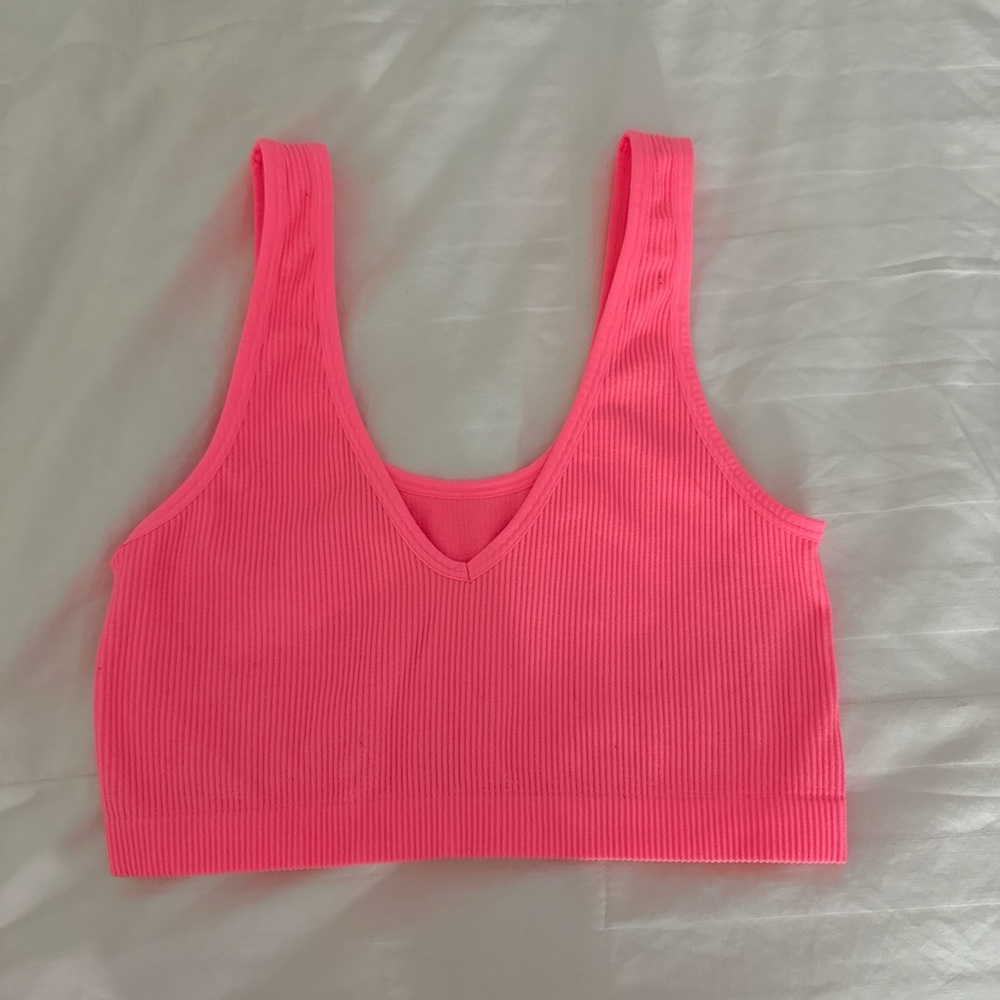 colsie hot pink ribbed top